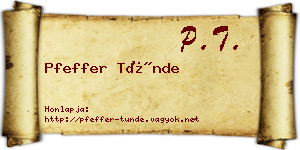 Pfeffer Tünde névjegykártya