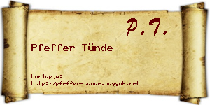 Pfeffer Tünde névjegykártya